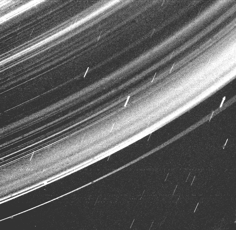 Uranus&#039; rings observed by Voyager 1. Credits: NASA